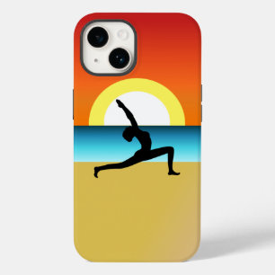 Beach Yoga Woman in a Warrior Pose Case-Mate iPhone 14 Case