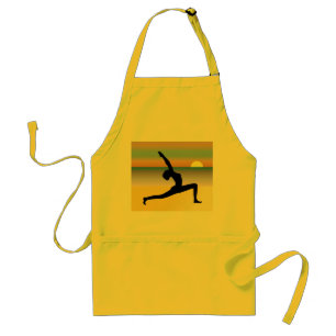 Beach Yoga Woman Posing Silhouette Custom Aprons