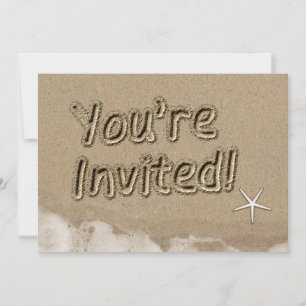 Beach YOU'RE INVITED Typography Party Invitation