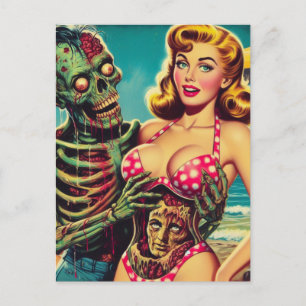 Beach Zombie Girl Postcard