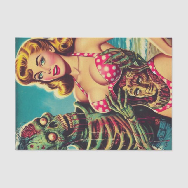 Beach Zombie Girl Tissue Paper (Front)