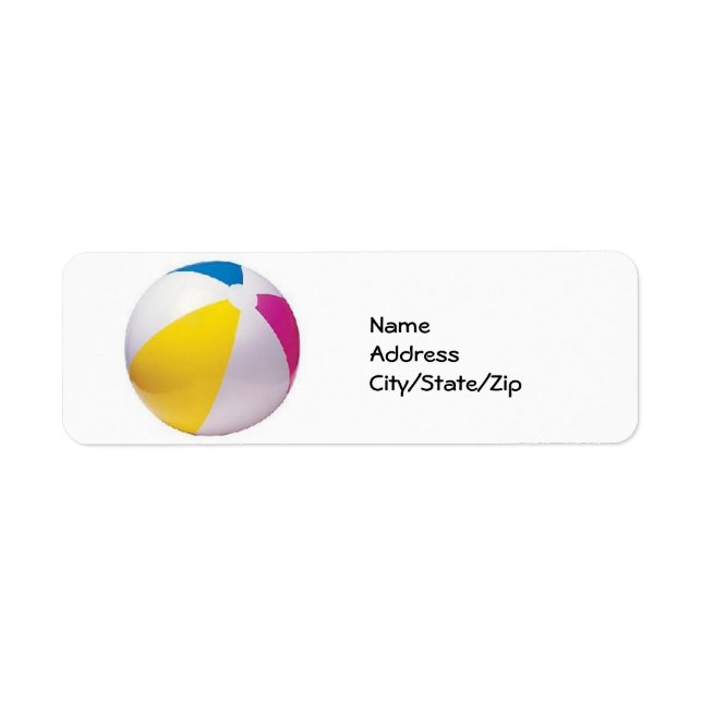 BEACHBALL ADDRESS LABEL (Front)