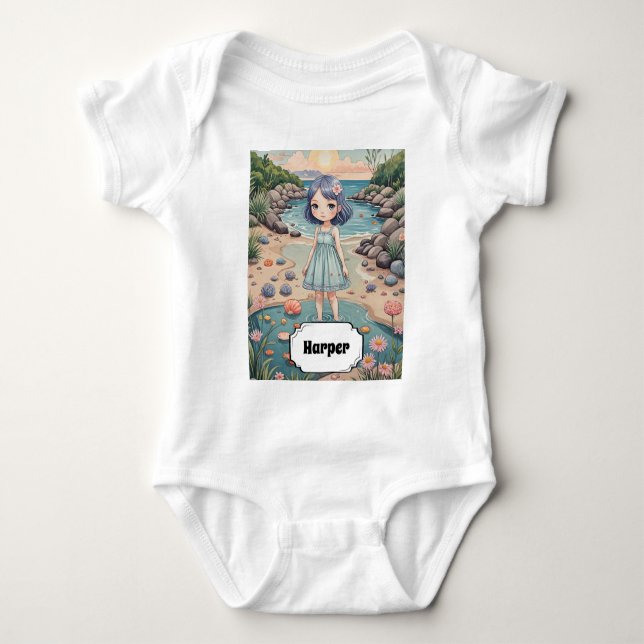 Beachcomber's Bliss Personalised Baby Bodysuit (Front)