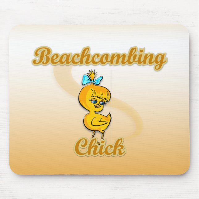 Beachcombing Chick Mouse Mat (Front)