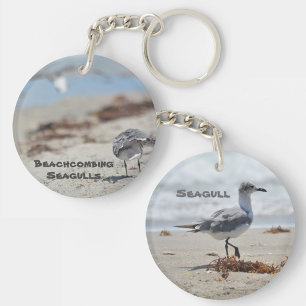 Beachcombing Seagull Personalised Key Ring