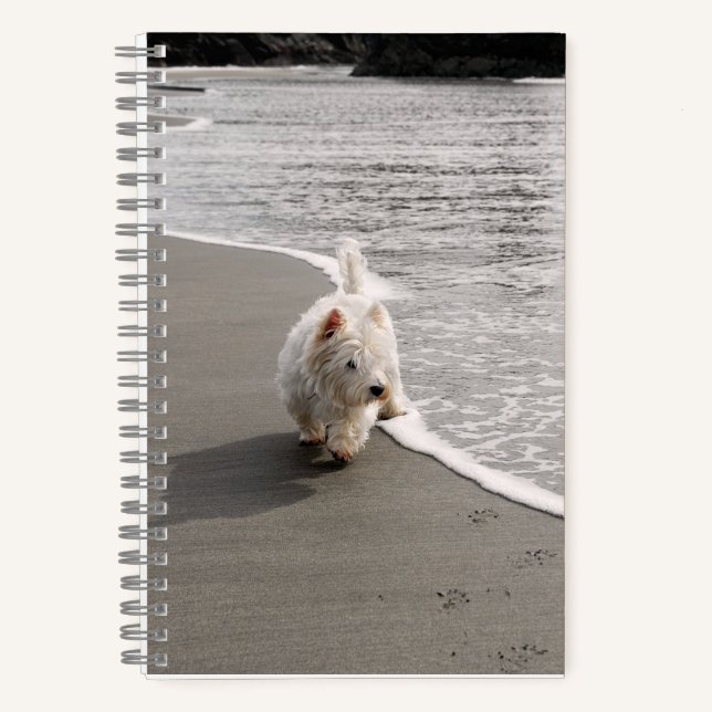 Beachcombing Westie Photo 6x8 Notebook (Front)
