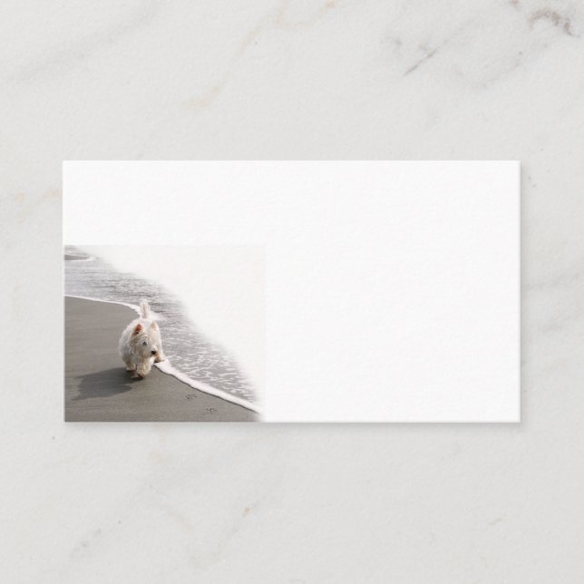 Beachcombing Westie Photo Business Cards (Front)