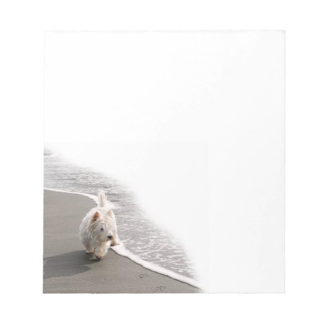 Beachcombing Westie Photo Notepad (Front)