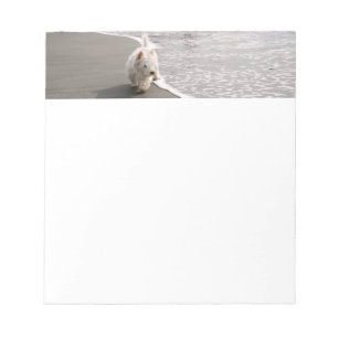 Beachcombing White Westie Dog Photo Stationery Notepad
