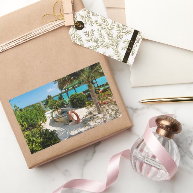 Beached Boat Wreck Rectangular Sticker (Gifting)