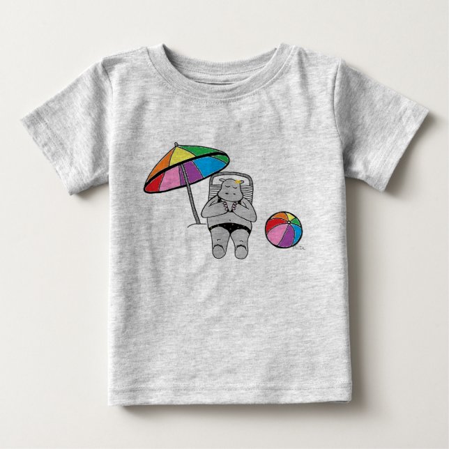 Beached Hippo Baby T-Shirt (Front)