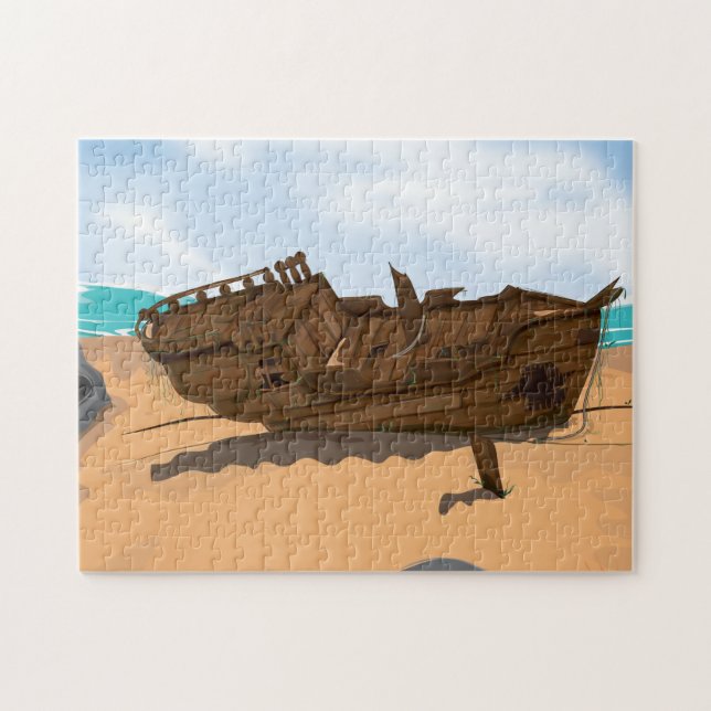 Beached Shipwreck Jigsaw Puzzle (Horizontal)