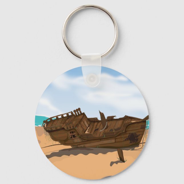 Beached Shipwreck Key Ring (Front)