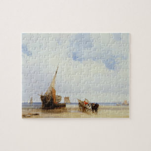 Beached Vessels and a Wagon near Trouville, c.1825 Jigsaw Puzzle