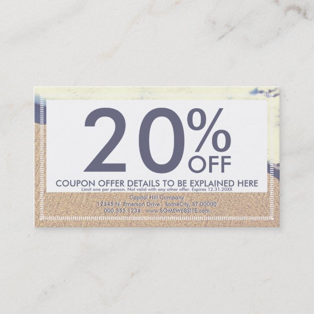 beached wave coupon card (Front)
