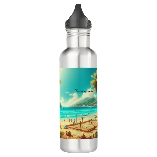 Beaches are serene paradises 710 ml water bottle (Left)