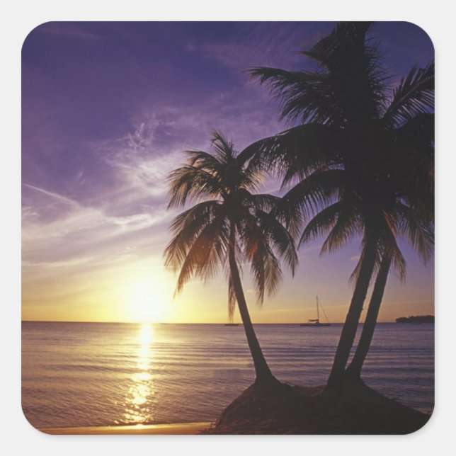 Beaches at Negril, Jamaica 3 Square Sticker (Front)