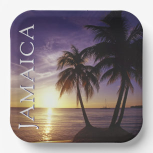 Beaches at Negril Jamaica Paper Plate