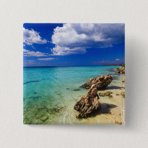Beaches, Barahona, Dominican Republic, 3 15 Cm Square Badge