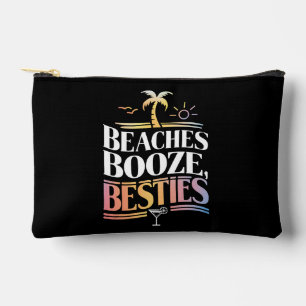 Beaches Booze & Besties Coconut Tree Summer  Accessory Pouch