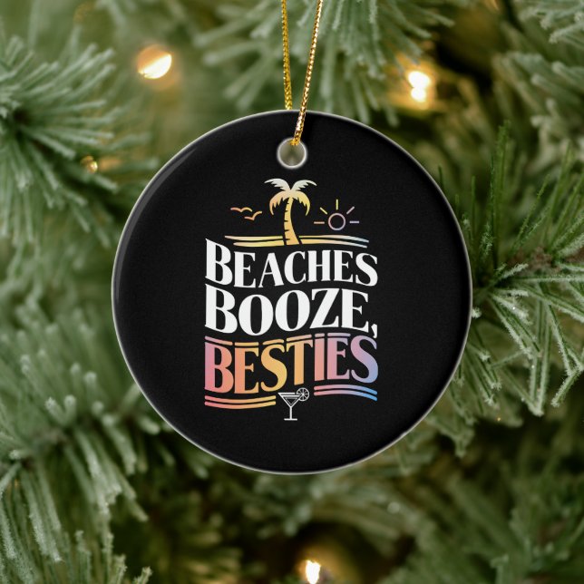 Beaches Booze & Besties Coconut Tree Summer  Ceramic Tree Decoration (Tree)