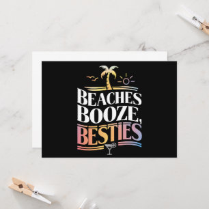 Beaches Booze & Besties Coconut Tree Summer Invitation