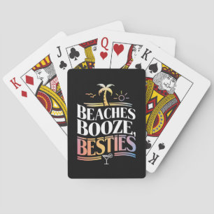 Beaches Booze & Besties Coconut Tree Summer Playing Cards