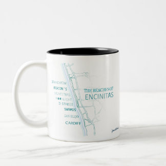 Beaches of Encinitas Design Two-Tone Coffee Mug