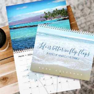 Beaches of Hawaii, California “Life in Flip Flops" Calendar