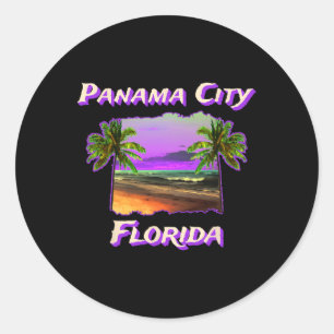 Beaches Of Panama City Florida Classic Round Sticker