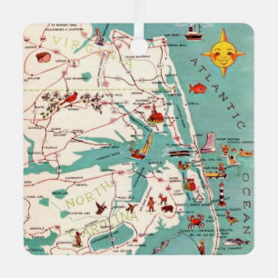 Beaches of the Outer Banks  Metal Tree Decoration