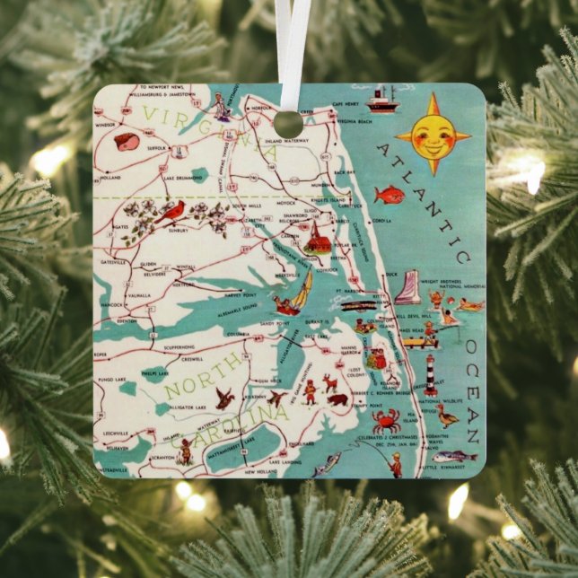 Beaches of the Outer Banks  Metal Tree Decoration (Insitu)