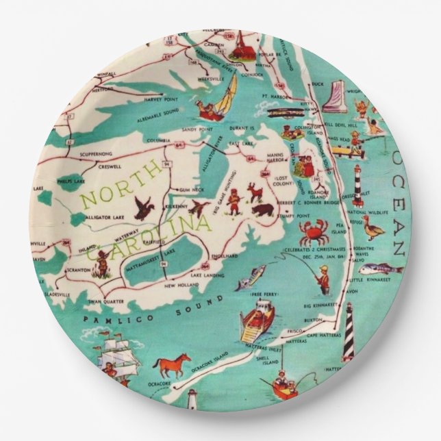 Beaches of the Outer Banks Paper Plate (Front)
