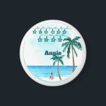 Beachfront Belle Wedding Design Magnet<br><div class="desc">Capture the essence of romance with the Beach Belle template, perfect for brides-to-be planning their beach weddings. In the design, the bride stands gracefully against the backdrop of the ocean. With its soft blue colours, Beach Belle manifests elegance and tranquillity. it is an excellent design to use for beach theme...</div>