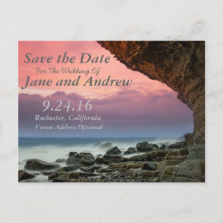 Beachfront Save the Date Invitation Postcard