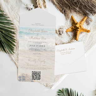 Beachfront Wedding Beachside Wedding All In On One Invitation