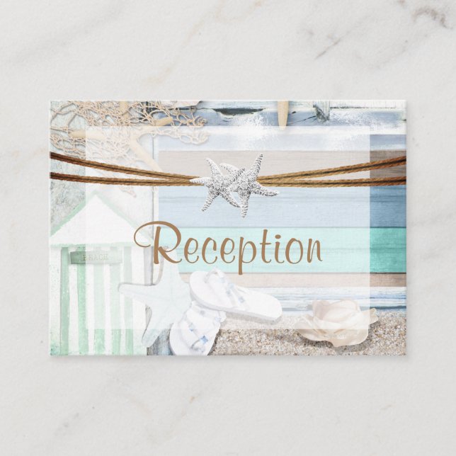 Beachfront Wedding Enclosure Card (Front)