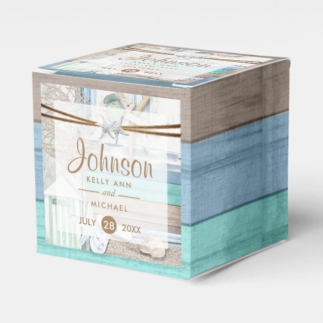 Beachfront Wedding Favour Box (Front Side)