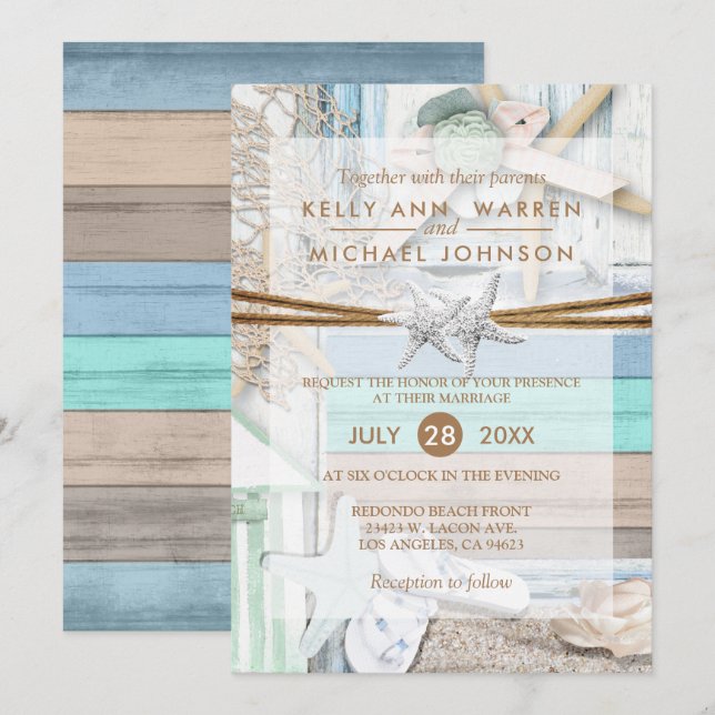 Beachfront Wedding Invitation (Front/Back)