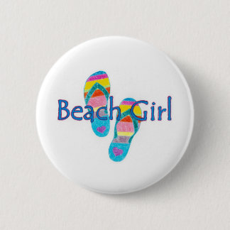 beachgirl 6 cm round badge