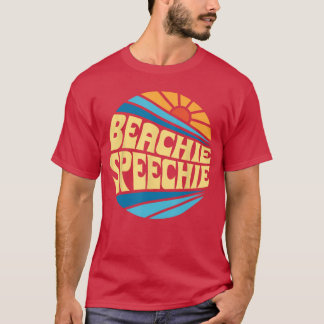 Beachie Speechie Speech Therapy Beach Retro Summer T-Shirt