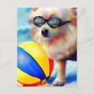 Beachin' (Pomeranian) Postcard