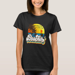 Beachin' Retro Leopard Sunset Graphic T-Shirt