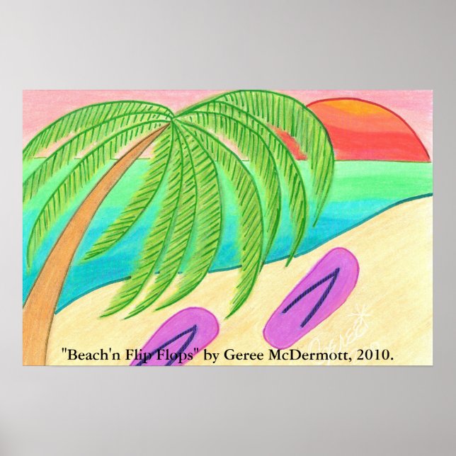"Beach'n Flip Flops" PRINT (Front)