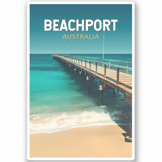 Beachport Australia Travel Art Vintage (Front)