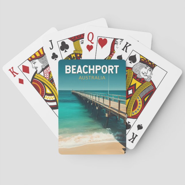 Beachport Australia Travel Art Vintage Playing Cards (Back)