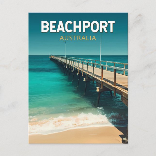Beachport Australia Travel Art Vintage Postcard (Front)
