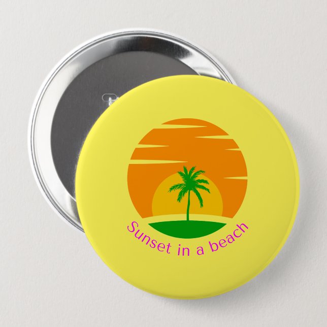 "Beachside Bliss" 10 Cm Round Badge (Front & Back)