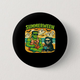 Beachside Boogeymen - Retro Summerween Vibes Class 6 Cm Round Badge