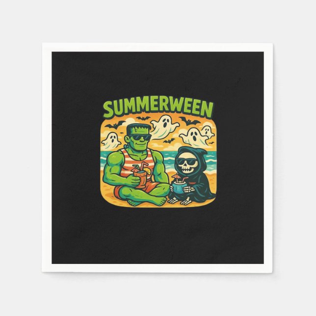 Beachside Boogeymen - Retro Summerween Vibes Class Napkin (Front)